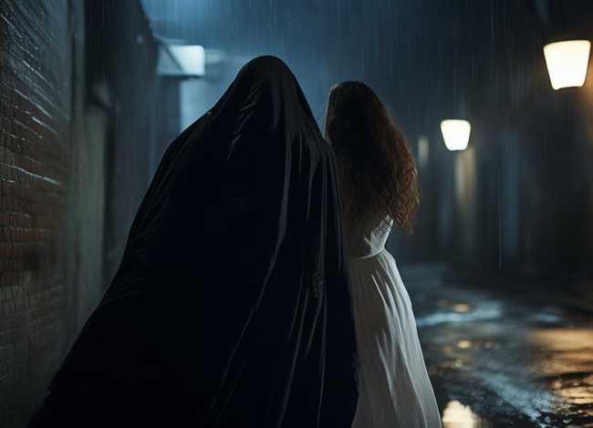 自创绑架美女的故事；美女被黑衣人抓走剧情