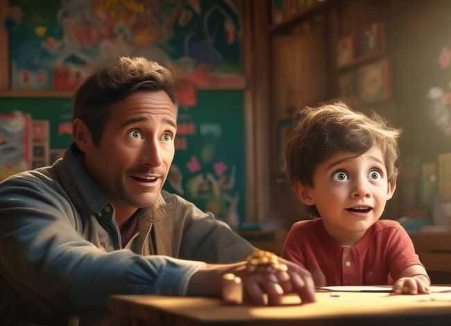 老师和家长的故事 父子,老师和家长会编一个故事