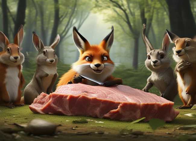 狐狸分肉的故事原稿；狐狸分肉讲的是什么故事