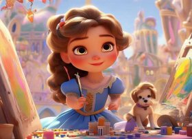 幼儿画画故事；幼儿启蒙故事-爱画画的公主