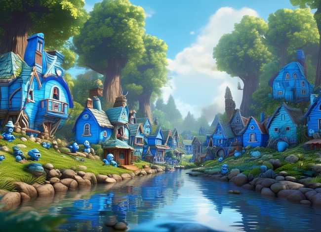 精灵故事书；蓝精灵图画故事书-精灵村的巨人内容简介