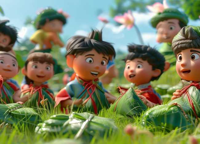 端午节儿童故事背景视频 - 粽子的动漫情节