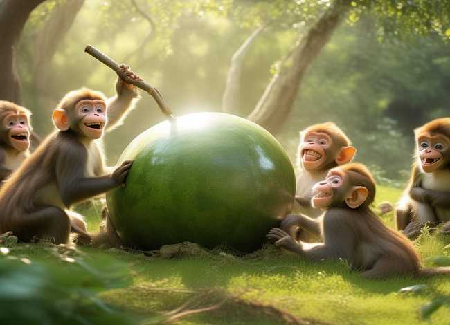 猴儿吃西瓜故事 - 猴吃西瓜的故事 猴吃西瓜的故事寓意
