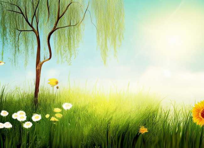 柳树童话(柳树太阳小草小鸟向日葵来编童话) 柳树童话(柳树太阳小草小鸟向日葵来编童话)