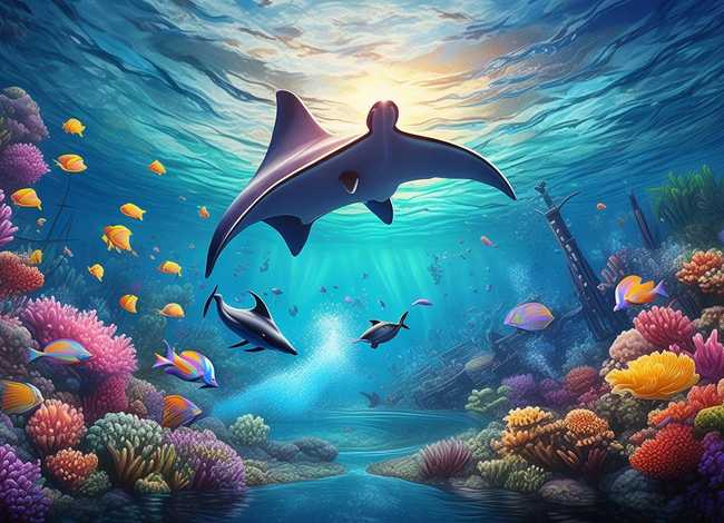 海底世界的简笔画、海底世界怎么画一等奖