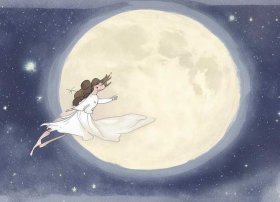 儿童版嫦娥绘画 - 谁有简单的嫦娥奔月简笔画