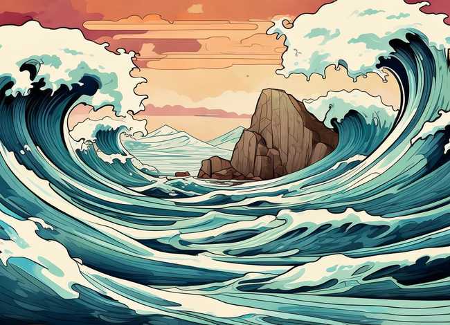 早期故事会插图，海浪插画-这6种常见的插画海报风格你知道吗