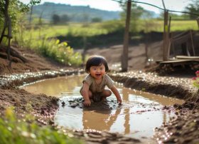 关于家乡的幼儿故事 - 家乡的小泥塘幼儿故事