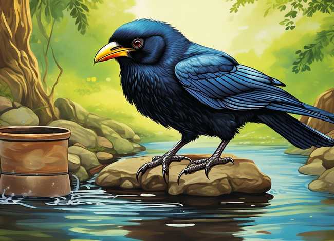 少儿故事乌鸦喝水视频 少儿英语故事 乌鸦喝水