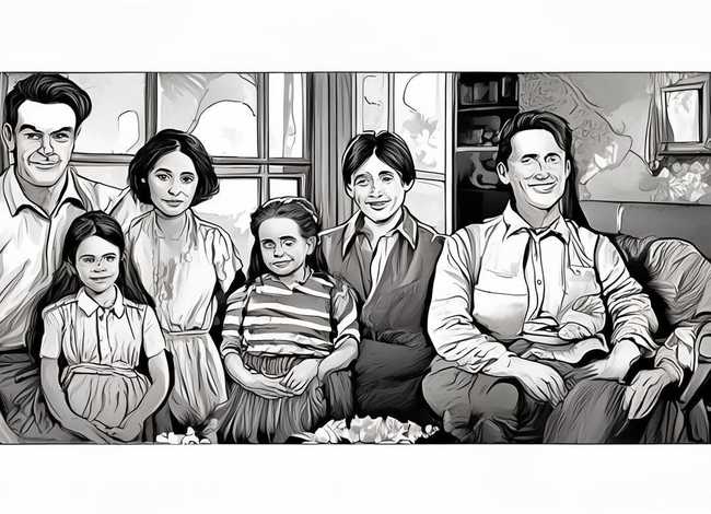 插画手绘黑白高清大图 - 插画图片家庭黑白色-求图-黑白手绘插画的步骤!