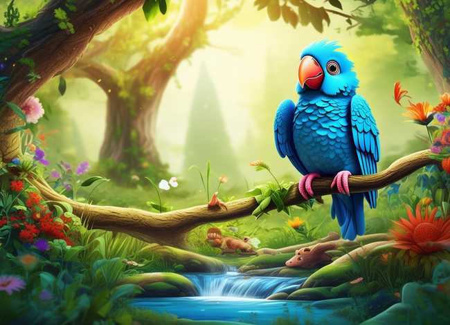 鹦鹉宝宝儿童故事 短篇童话故事200字-小鹦鹉的森林
