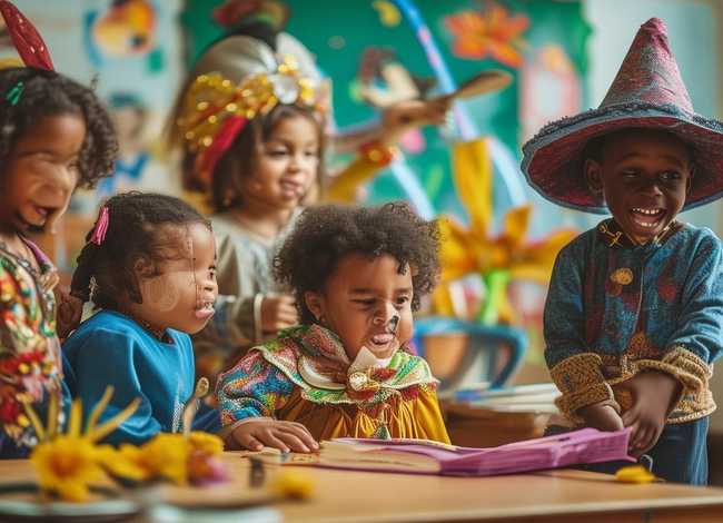 儿童四人情景故事表演 求个英语故事上课表演要用(4人的)