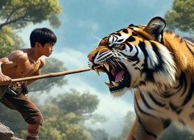 武松打虎儿童故事配图，中国儿童必读经典-水浒传内容简介