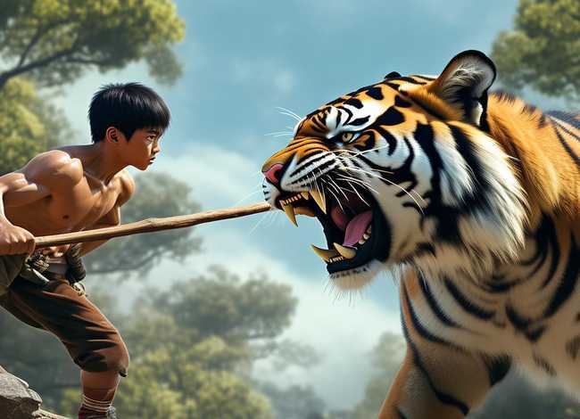 武松打虎儿童故事配图，中国儿童必读经典-水浒传内容简介