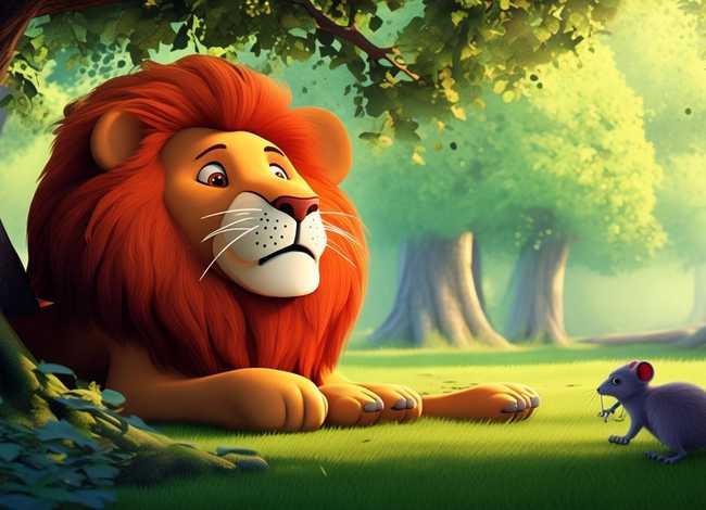 英文故事有图片、狮子与老鼠英文绘本故事