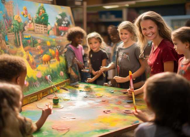 故事情景剧儿童画 - 杨志纯  让青少年在美育熏陶下健康成长