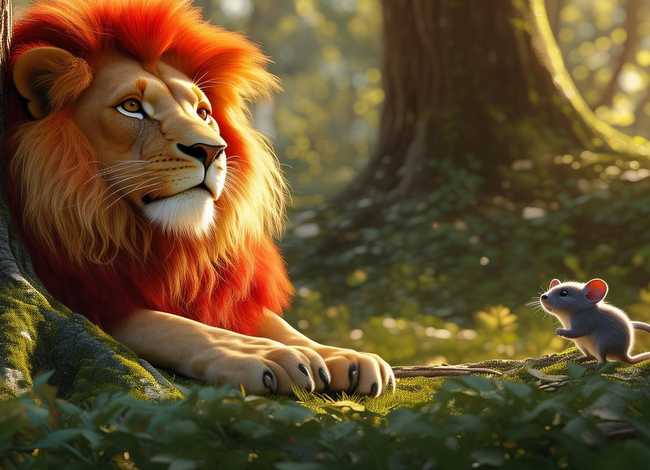 英文带图小故事 狮子与老鼠英文绘本故事