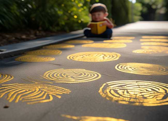 注音小故事、铺满金色巴掌的水泥道带拼音课文