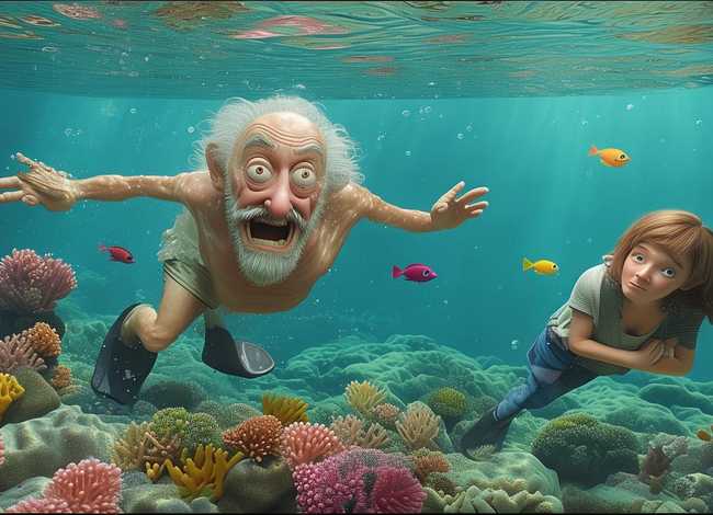 糟老头子搞笑照片 - 李艺彤会游泳吗