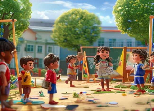 儿童小学校园场景、小学生校园生活作文