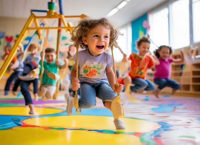 儿童荡秋千故事 - 幼儿园儿童地板