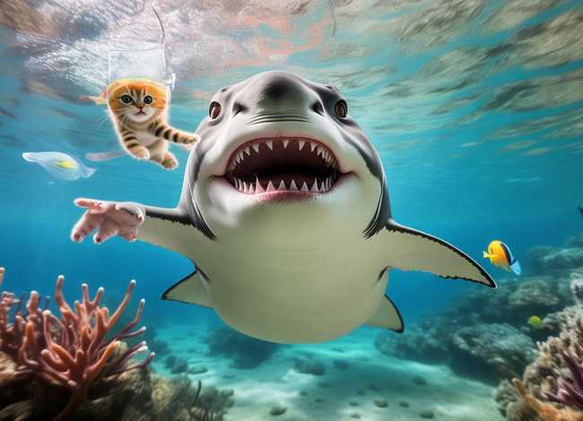 大鲨鱼的幼儿故事(看图说话《鲨鱼钓小猫》 怎样写出生动的故事情节) 大鲨鱼的幼儿故事(看图说话《鲨鱼钓小猫》 怎样写出生动的故事情节)