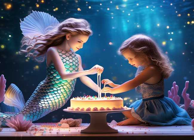 儿童助人为乐故事绘画图片、蛋糕美人鱼鳞片怎么弄