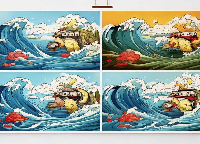 中国民间传说故事儿童画、精卫填海四幅图手抄报 手抄报简单又漂亮