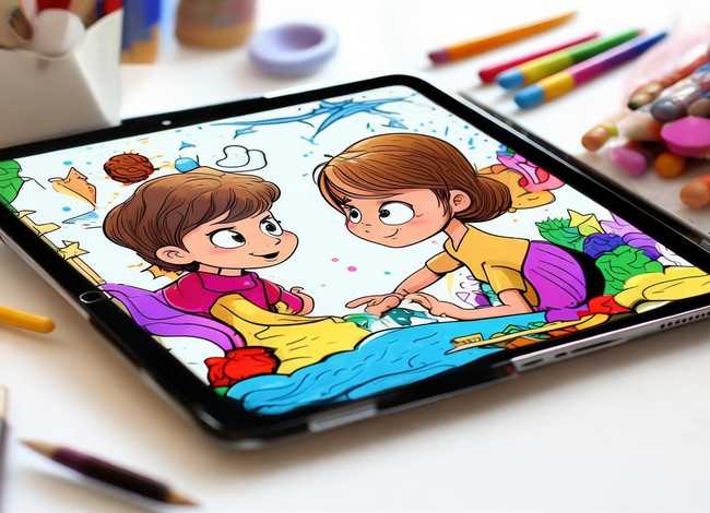 儿童故事插画手绘板、如何用ipad画插画手机也可以画画——带娃画画两不误的神器