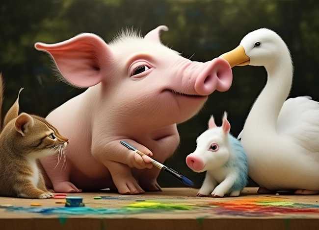 小白鹅故事视频;有一天小猪要画一只猫小松鼠小山羊小白鹅都来给他 小白鹅故事视频;有一天小猪要画一只猫小松鼠小山羊小白鹅都来给他