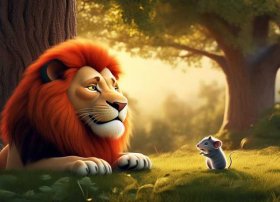 英文带图小故事 狮子与老鼠英文绘本故事