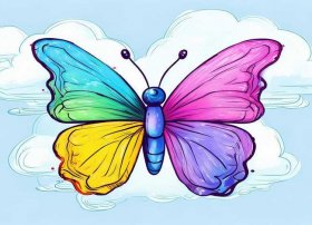 儿童蝴蝶涂色画打印 怎么画蝴蝶 蝴蝶简笔画教程