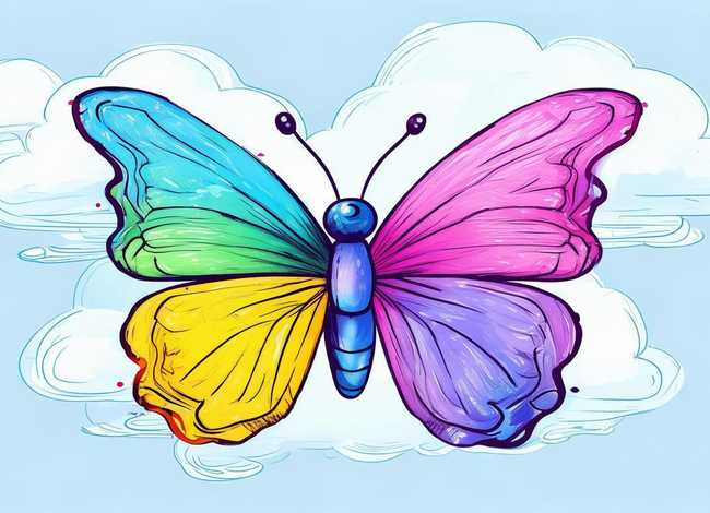 儿童蝴蝶涂色画打印 怎么画蝴蝶 蝴蝶简笔画教程