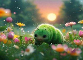 幼儿抒情故事，《小青虫的梦》大班教案