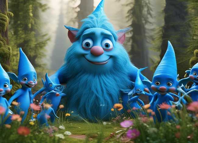 儿童图画故事3-6岁；蓝精灵图画故事书-精灵村的巨人内容简介