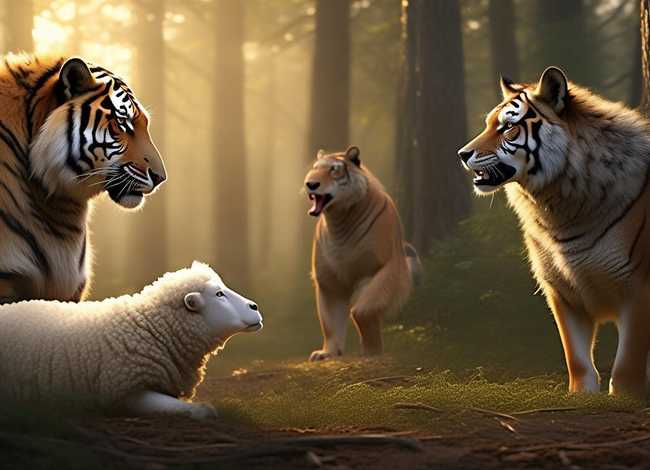 关于狼和羊故事大全；老虎、狼和羊的故事