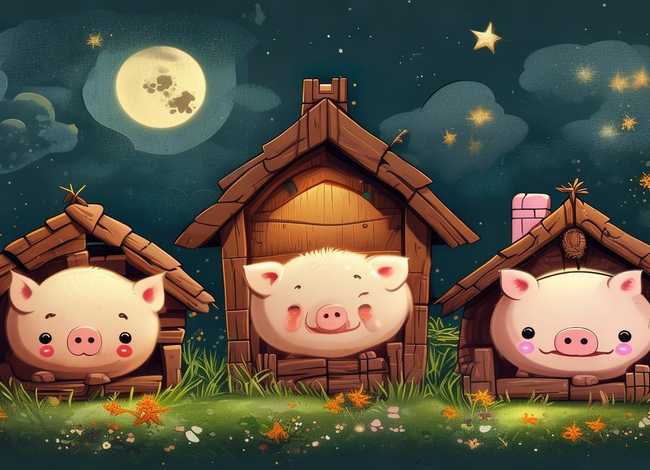 房子睡前故事、三只小猪盖房子的睡前故事