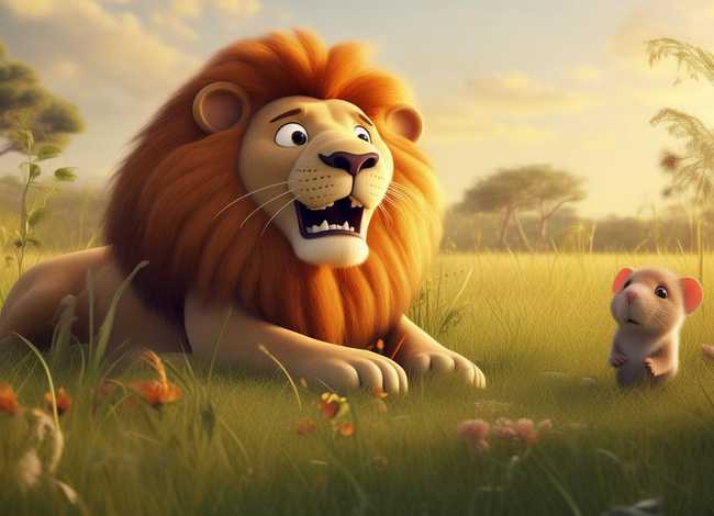 中英幼儿故事 - 中英双语儿童故事-The Lion and the Mouse 狮子和老鼠