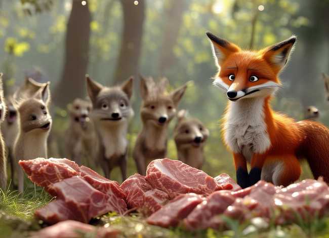 狐狸分肉是寓言故事吗；寓言故事中带狐狸俩字儿的寓言故事