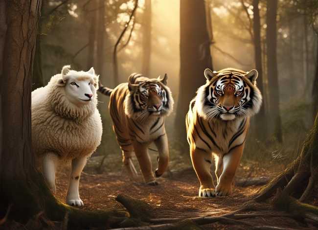 关于狼和羊故事大全；老虎、狼和羊的故事