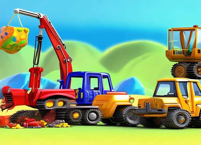 挖土机的儿童故事免费收听；红色挖掘机蓝色吊车黄色推土机动画片叫什么