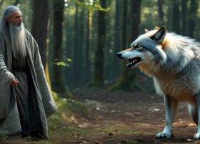 东郭先生和狼的故事免费ppt模板免费版；东郭先和狼的故事