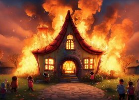 儿童故事着火了 编童话着火了怎么写