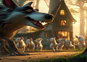 儿童讲大灰狼与小山羊故事；格林童话故事-狼和七只小山羊