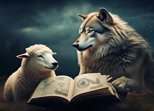 狼和羊的故事图片，狼和羊的寓言故事告诉我们什么道理