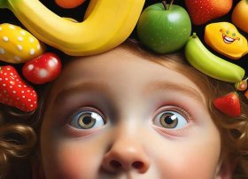 儿童画惊讶的表情、水果怎么画好看萌可爱