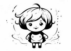 儿童黑白画图片简单漂亮 - 黑白装饰画简单易画