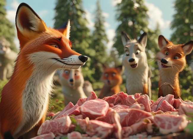 狐狸分肉是寓言故事吗；寓言故事中带狐狸俩字儿的寓言故事