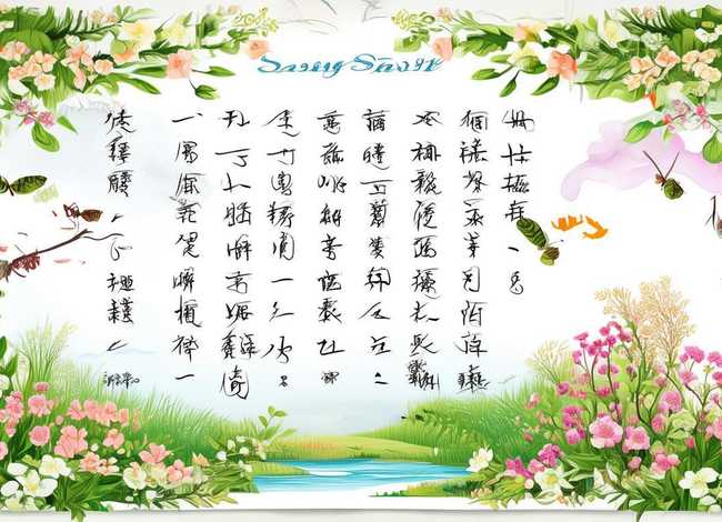 春天的故事主题绘画 简单整洁的语文手抄报春天的语文手抄报