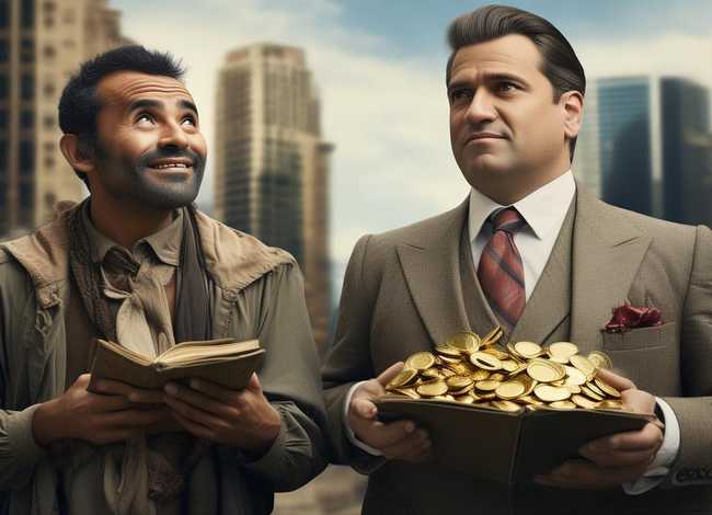 讲穷人的故事（要一个穷人和富翁的小故事,短一点）